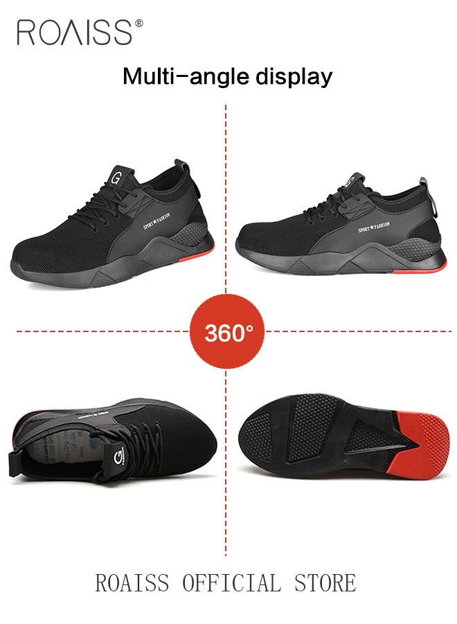 roaiss Men Steel Toe Safety Shoes, Puncture Proof Work Shoes, Stylish Sneakers for Men, Breathable Running Shoes with Soft Sole, Comfy Low Top Sports Shoes, Suitable for Construction, Industrial Sites, Manufacturing and Outdoor Activities - Image 5