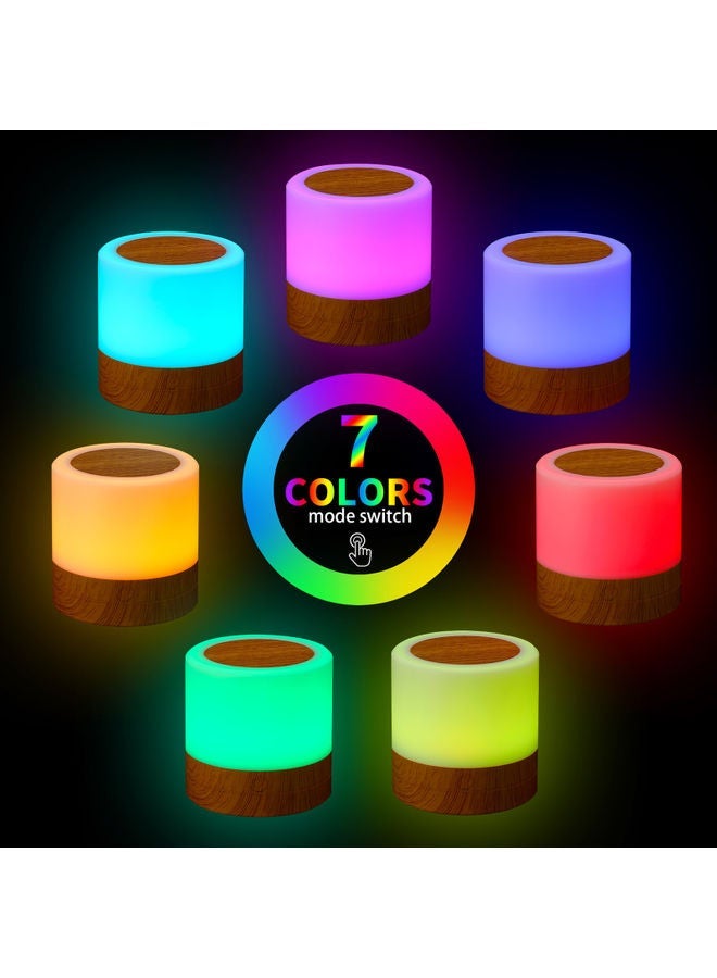 NIBEMINENT Desktop LED Colourful Bedroom Bedside USB Touching RGB Night Lamp with Remote-Controller White 9.2 x 7.7 8.4cm - Image 4