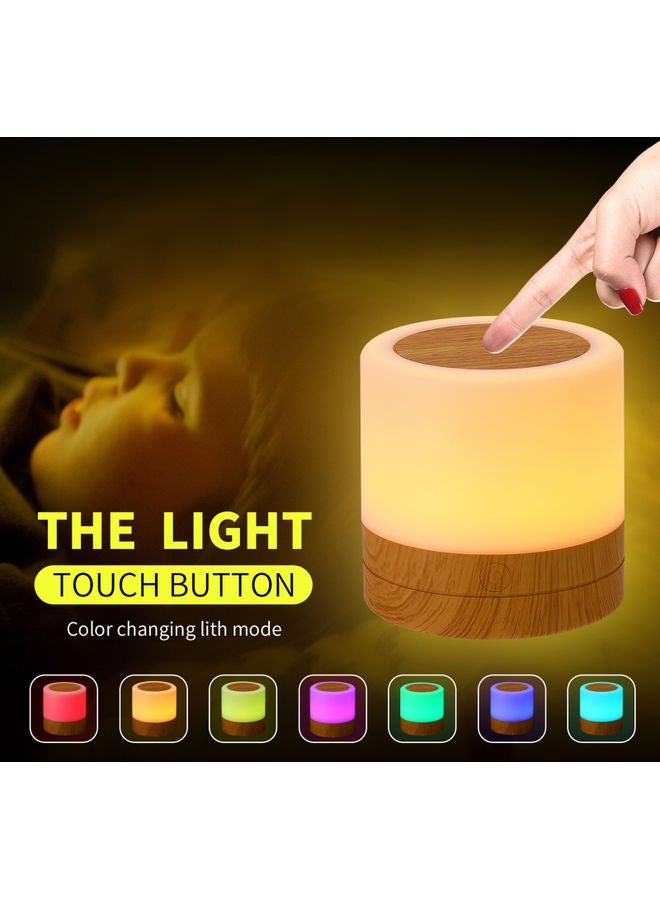 NIBEMINENT Desktop LED Colourful Bedroom Bedside USB Touching RGB Night Lamp with Remote-Controller White 9.2 x 7.7 8.4cm - Image 2
