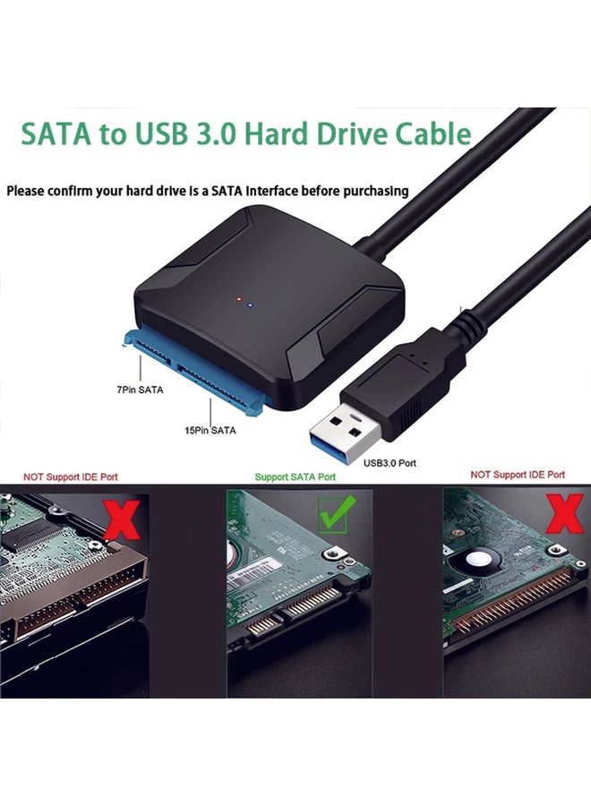 Sata III To Usb 3.0 Converter Cable With Dc Port For Ssd Hdd - Image 2