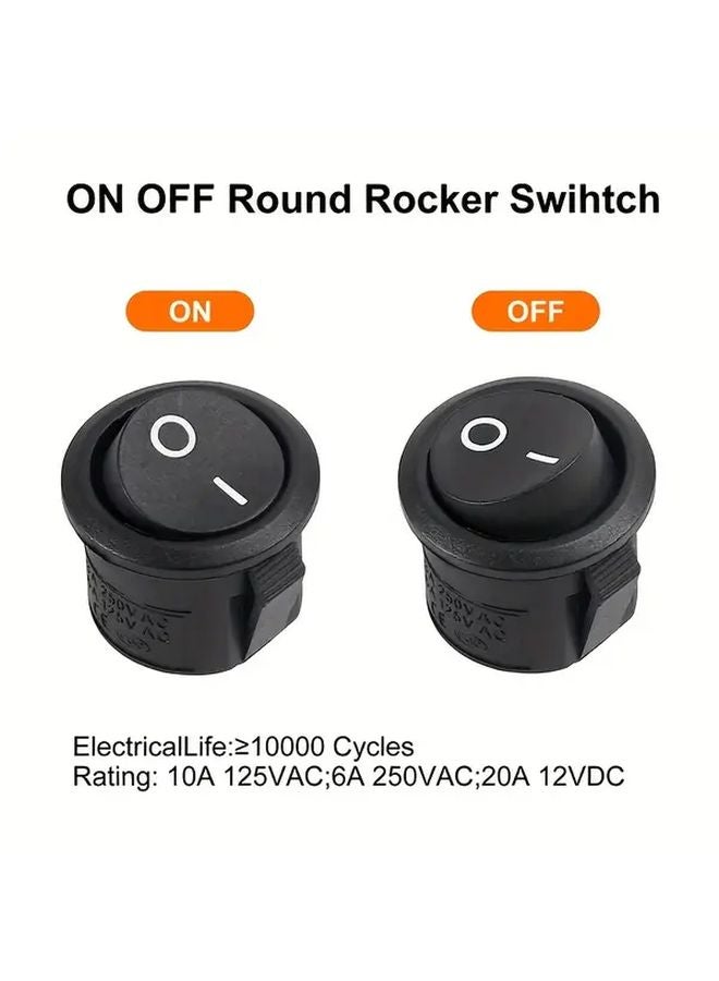 20 قطعة مفتاح تبديل أسود صغير 16 مم SPST 2 دبوس تشغيل/إيقاف 3 أمبير 250 فولت تيار متردد توصيل سريع - Image 5
