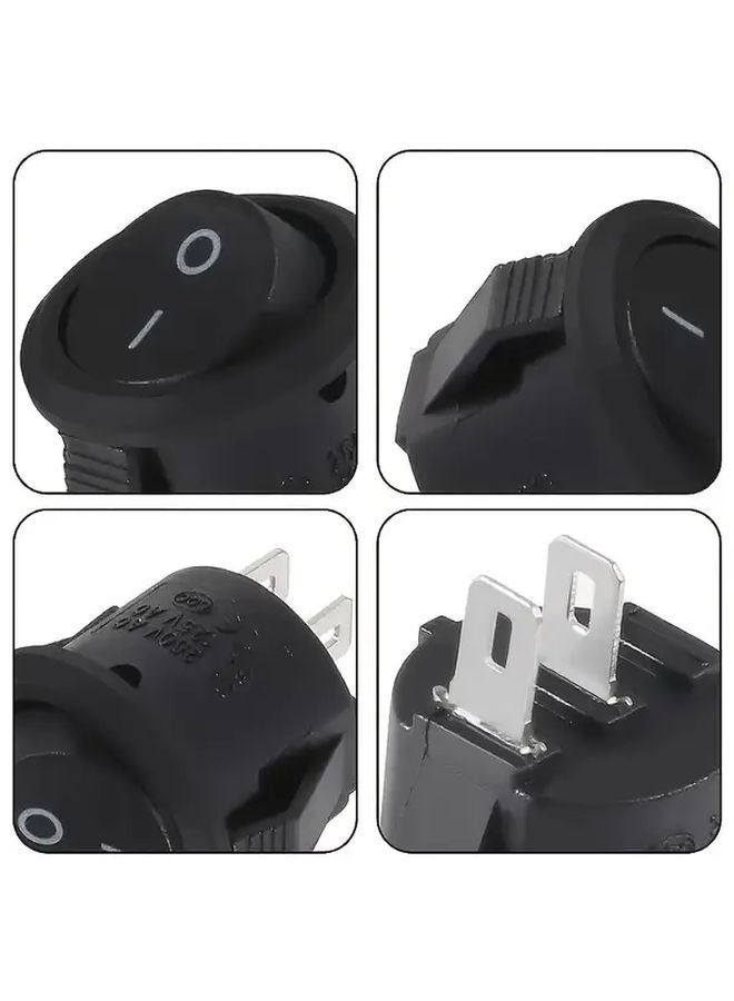 20 قطعة مفتاح تبديل أسود صغير 16 مم SPST 2 دبوس تشغيل/إيقاف 3 أمبير 250 فولت تيار متردد توصيل سريع - Image 4