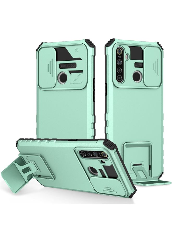 HuHa Case Cover For Realme 5 / 5i / C3 Stereoscopic Holder Sliding Camshield Phone Case Light Blue 