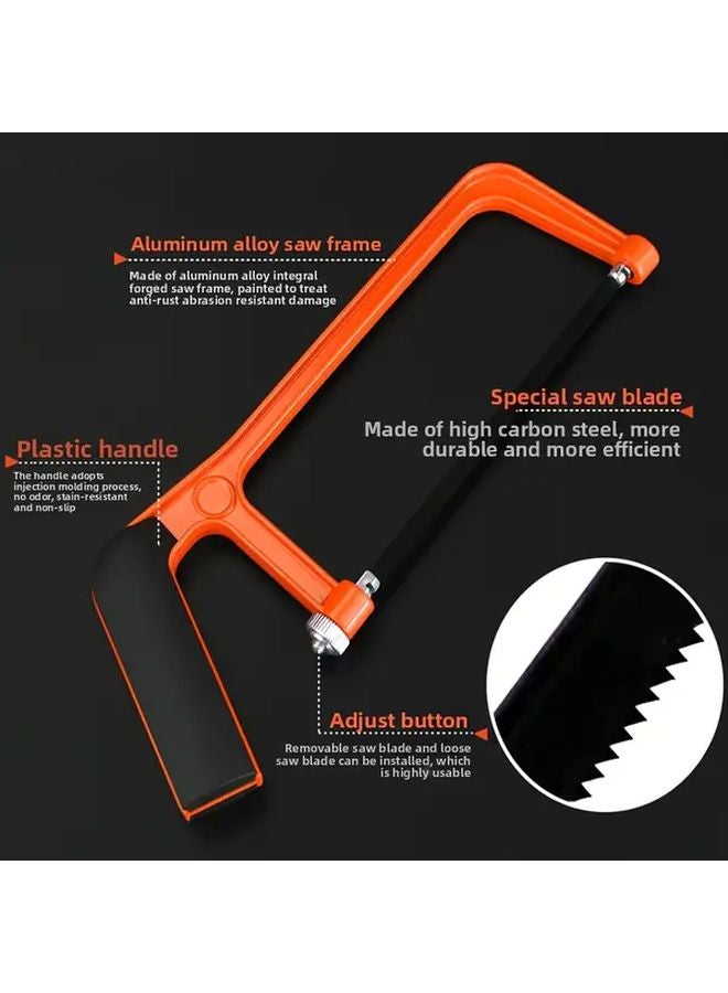 Yellow Hand Saw Set With 2 Blades 6 Inch Manual Metal Wood Cutter - Image 2