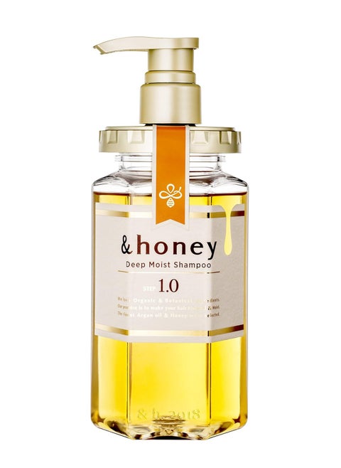 &honey Shampoo Deep Moist 1.0 Organic Hair and Scalp Care for Intense Cleansing and Hydration - Moisture-Enhancing Wash and Protection - Ideal for Straight, Curly, Curl, Frizzy, Treated, Colore