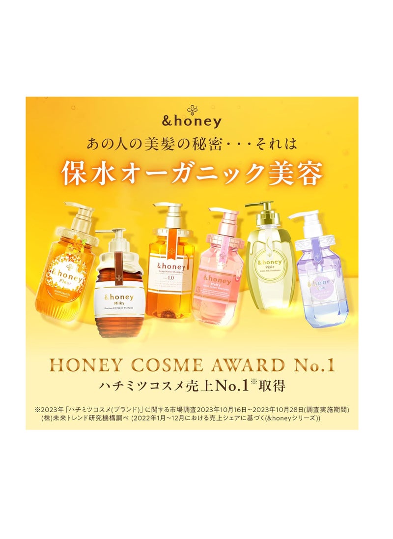 &Honey - &honey Shampoo Deep Moist 1.0 Organic Hair and Scalp Care for Intense Cleansing and Hydration - Moisture-Enhancing Wash and Protection - Ideal for Straight, Curly, Curl, Frizzy, Treated, Colore - Image 1