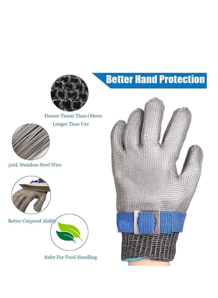 OASIS-TH A9 Cut Resistant Gloves-Stainless Steel Wire Metal Mesh Butcher Safety Work Gloves for Meat Cutting, and fishing Size XL  - Image 5