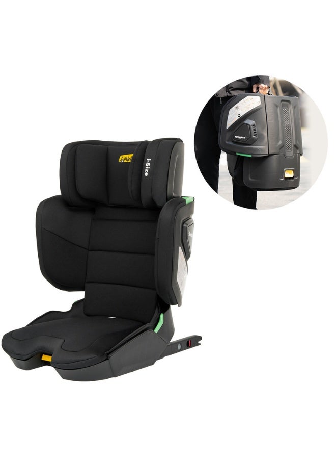 Jovikids Rober I-Size Booster Seat 100–150 Cm (3–12 Years) Isofix+Foldable Adjustable Heightandwidth Ece R129/E4 Certified Cabin Size Portable And Travel-Friendly Removable And Washable Cover Black - Image 2