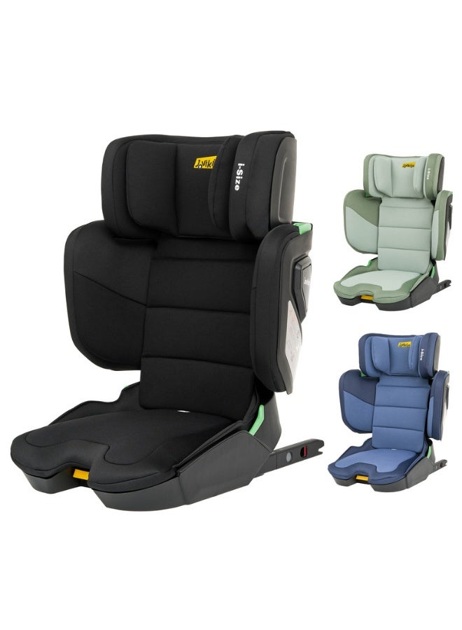 Jovikids Rober I-Size Booster Seat 100–150 Cm (3–12 Years) Isofix+Foldable Adjustable Heightandwidth Ece R129/E4 Certified Cabin Size Portable And Travel-Friendly Removable And Washable Cover Black - Image 1