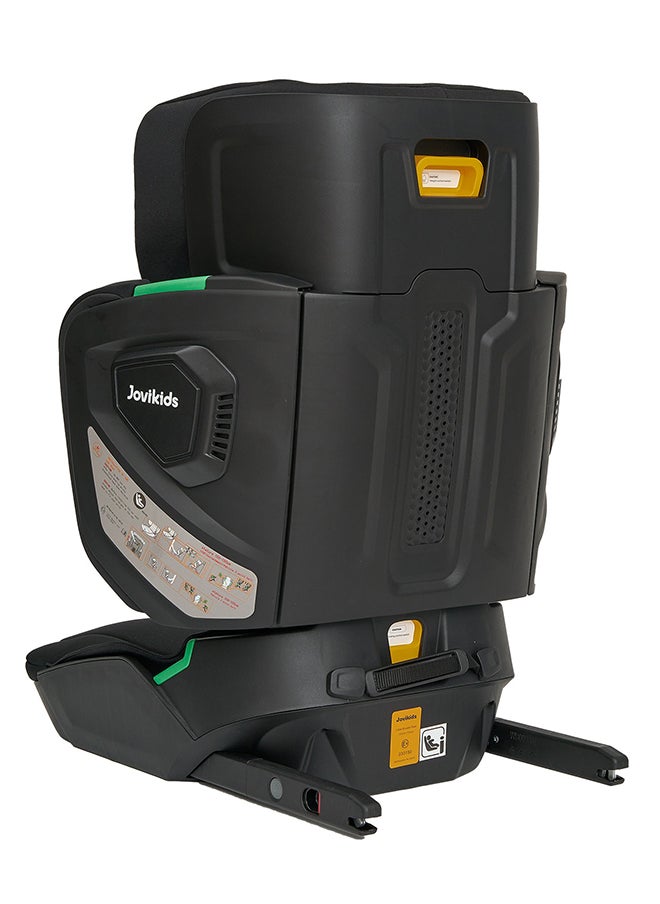 Jovikids - Cabin Size Portable Rober i-Size Booster Seat With ISOFIX, 100 - 150 CM (Approx. 3 To 12 Years), Adjustbale Height And Width, Compact And Folding, ECE R129, Black - Image 1