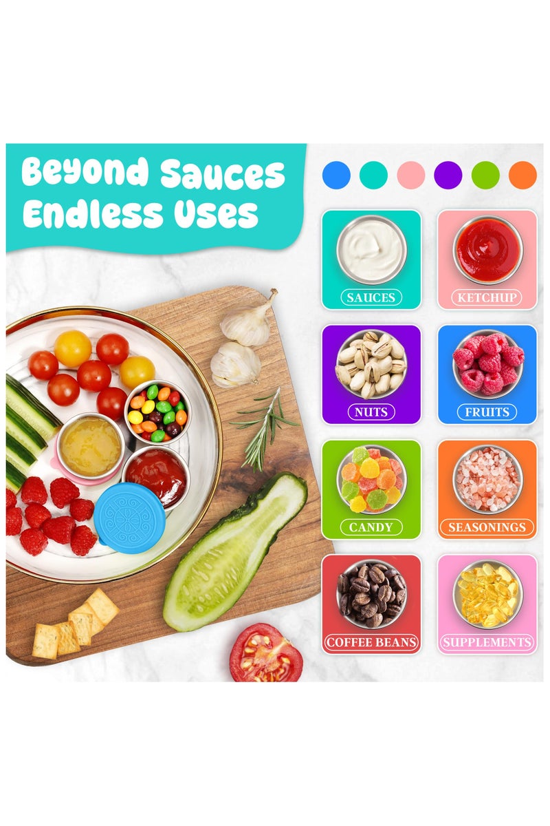 Beautybox 6pcs 50ml Salad Dressing Container to Go, Leakproof Reusable Stainless Steel Small Container with Lid,Sauce Containers for Lunch box, Picnics, Travel, Office and Meal Prep - Image 4