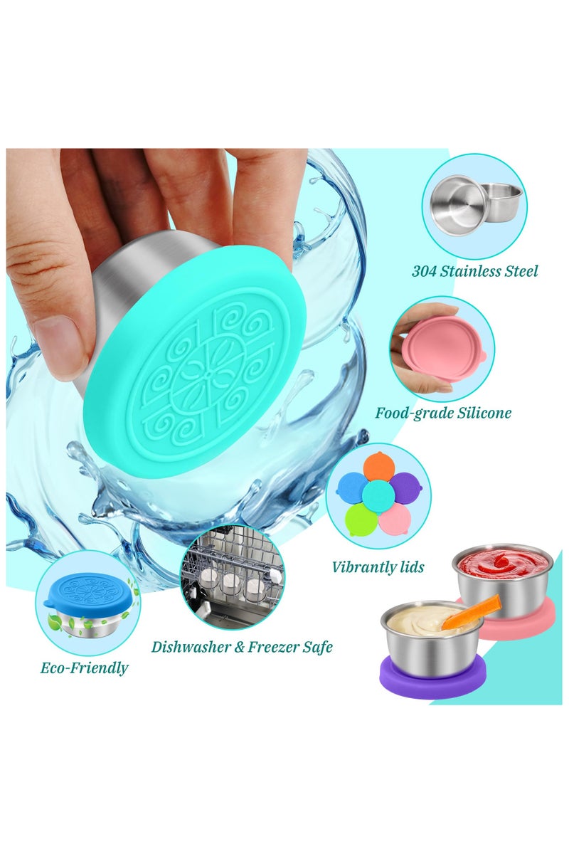 Beautybox 6pcs 50ml Salad Dressing Container to Go, Leakproof Reusable Stainless Steel Small Container with Lid,Sauce Containers for Lunch box, Picnics, Travel, Office and Meal Prep - Image 5