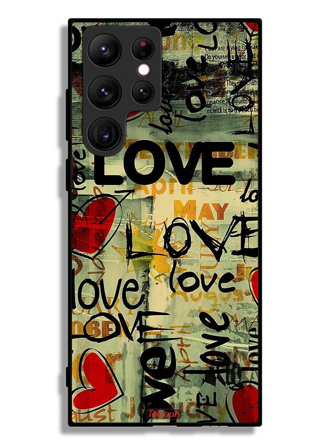 Tolwak Samsung Galaxy S22 Ultra 5G Protective Case Cover Love Tags - Image 3