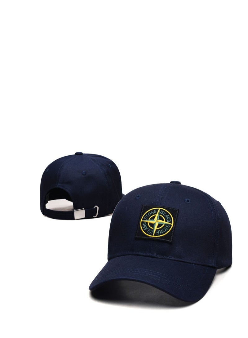 Stone Island Navy Dad Hat: Compass Logo Patch  Adjustable Strap