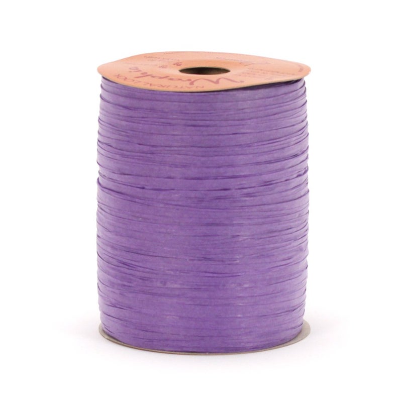 Berwick Offray Matte Purple Raffia Ribbon, 1/4'' Wide, 100 Yards, 7MM