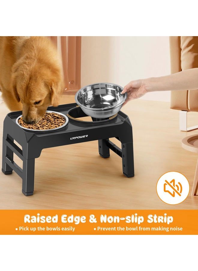 URPOWER Elevated Dog Bowls Adjustable Raised Dog Bowl with 2 Stainless Steel 1.5L Dog Food Bowls Stand Non-Slip No Spill Dog Dish Adjusts to 3 Heights 2. - Image 5