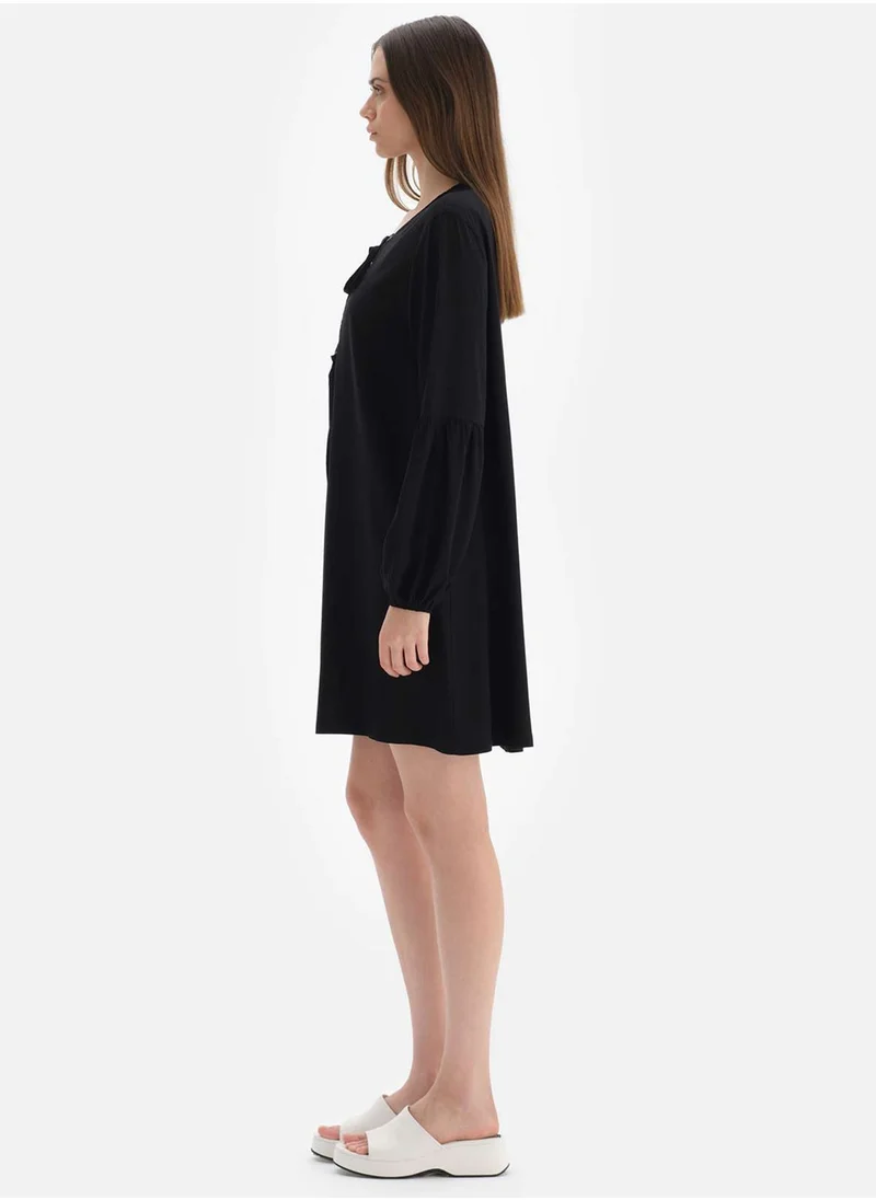 dagi Puff Sleeeve Tie Detail Beachwear Dress