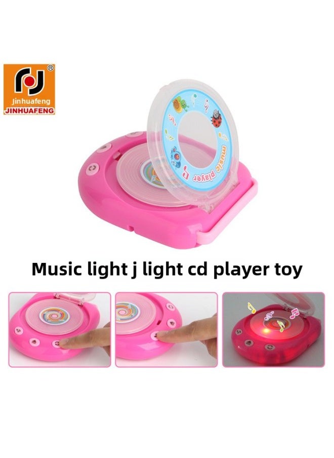 null - Jinhuafeng Mini Simulation Light Music مع ضوء مع مشغل أقراص مضغوطة قابل للدوران، لعبة الأجهزة المنزلية الصغيرة - اللون: وردي - Image 1