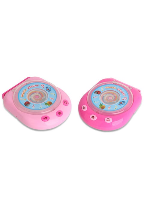 Jinhuafeng Mini Simulation Light Music مع ضوء مع مشغل أقراص مضغوطة قابل للدوران، لعبة الأجهزة المنزلية الصغيرة - اللون: وردي