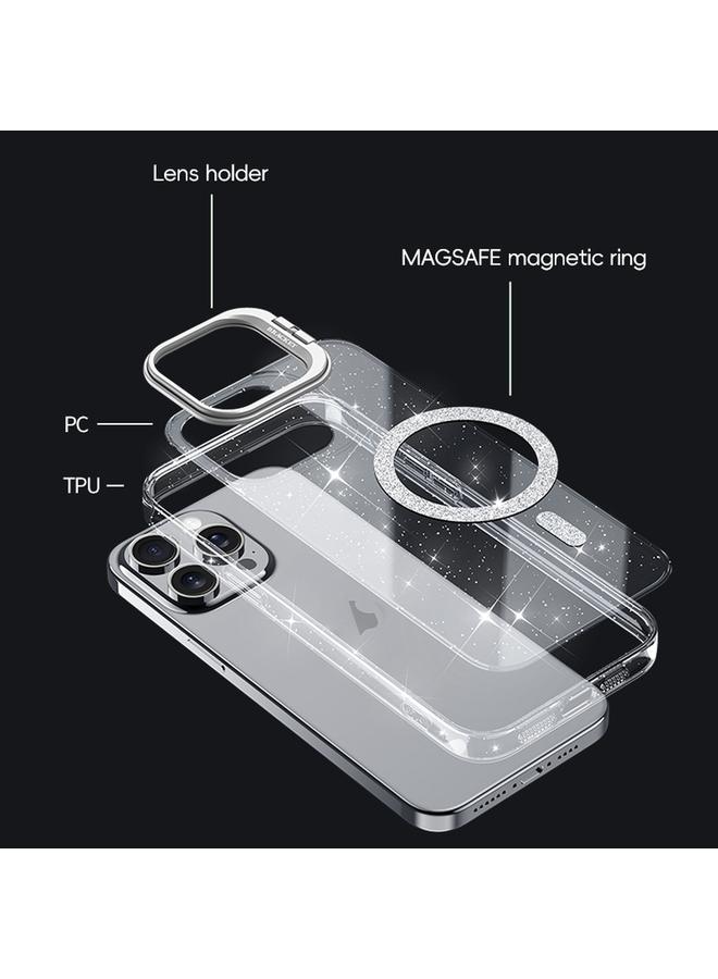 S-TOP Case For iPhone 11 Pro Max Shiny Shield MagSafe Lens Holder Phone Case - Image 5