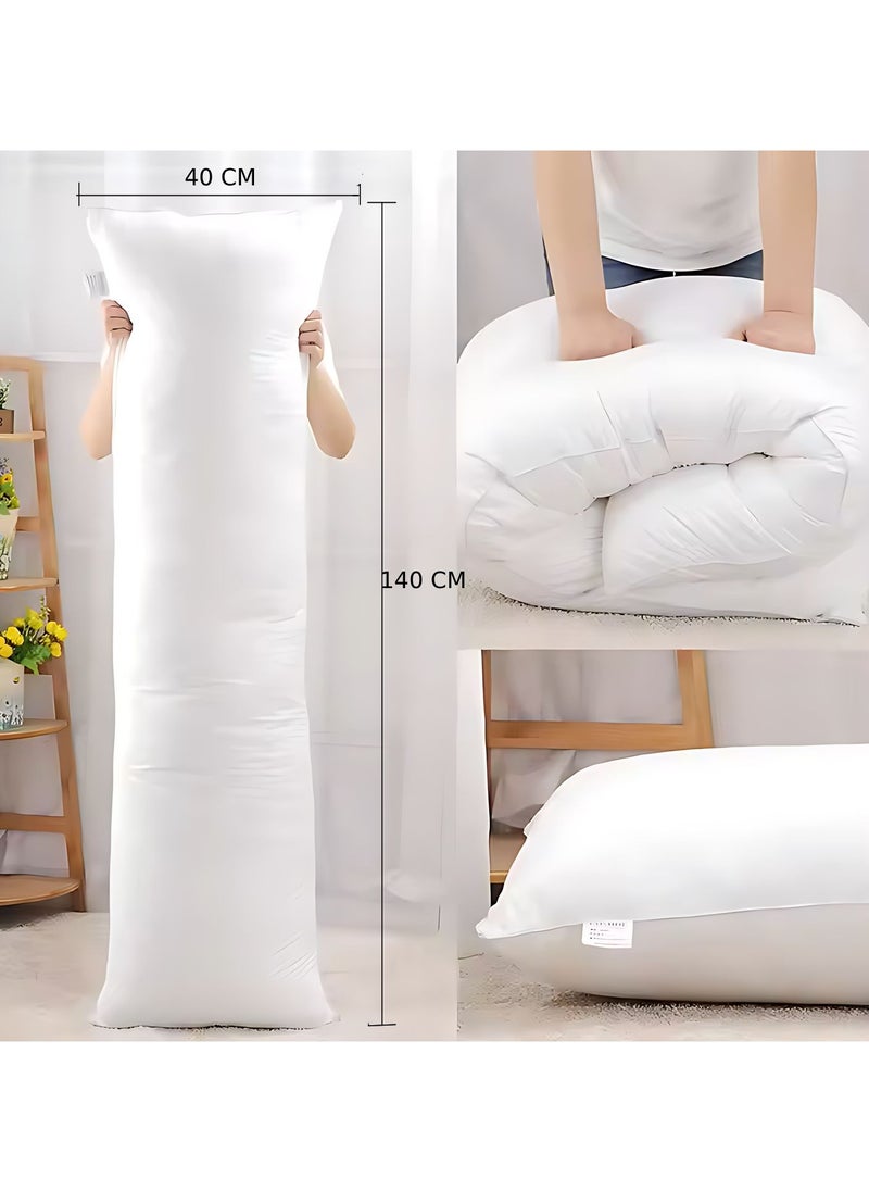MAXQON 1-Piece Body Pillow Striped White, Long Pillow Soft Microfiber Anti Allergic&Anti-bacterial, Size(40x140CM)  - Image 2