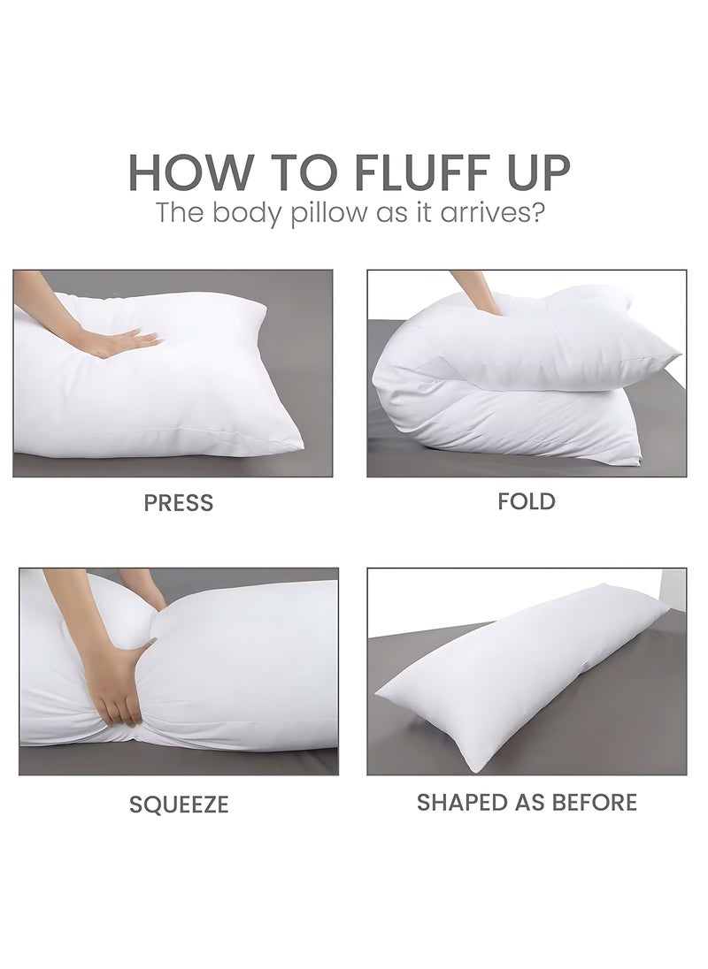 MAXQON 1-Piece Body Pillow Striped White, Long Pillow Soft Microfiber Anti Allergic&Anti-bacterial, Size(40x140CM)  - Image 4