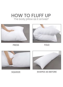 MAXQON 1-Piece Body Pillow Striped White, Long Pillow Soft Microfiber Anti Allergic&Anti-bacterial, Size(40x140CM)  - Image 4