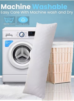 MAXQON 1-Piece Body Pillow Striped White, Long Pillow Soft Microfiber Anti Allergic&Anti-bacterial, Size(40x140CM)  - Image 5