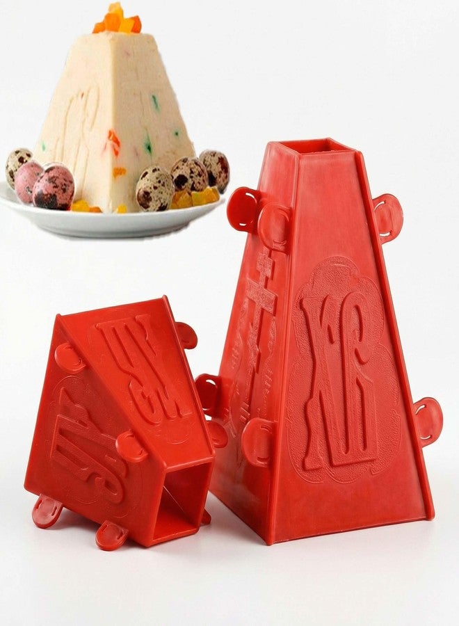 BIOL 1KG Russian Orthodox Easter Paska Pascha Paskha Xb Cheese Tvorog Form | Kulich Pasha Form for Making Easter Pie in Orthodox Easter Day (Dark Red) - Image 1