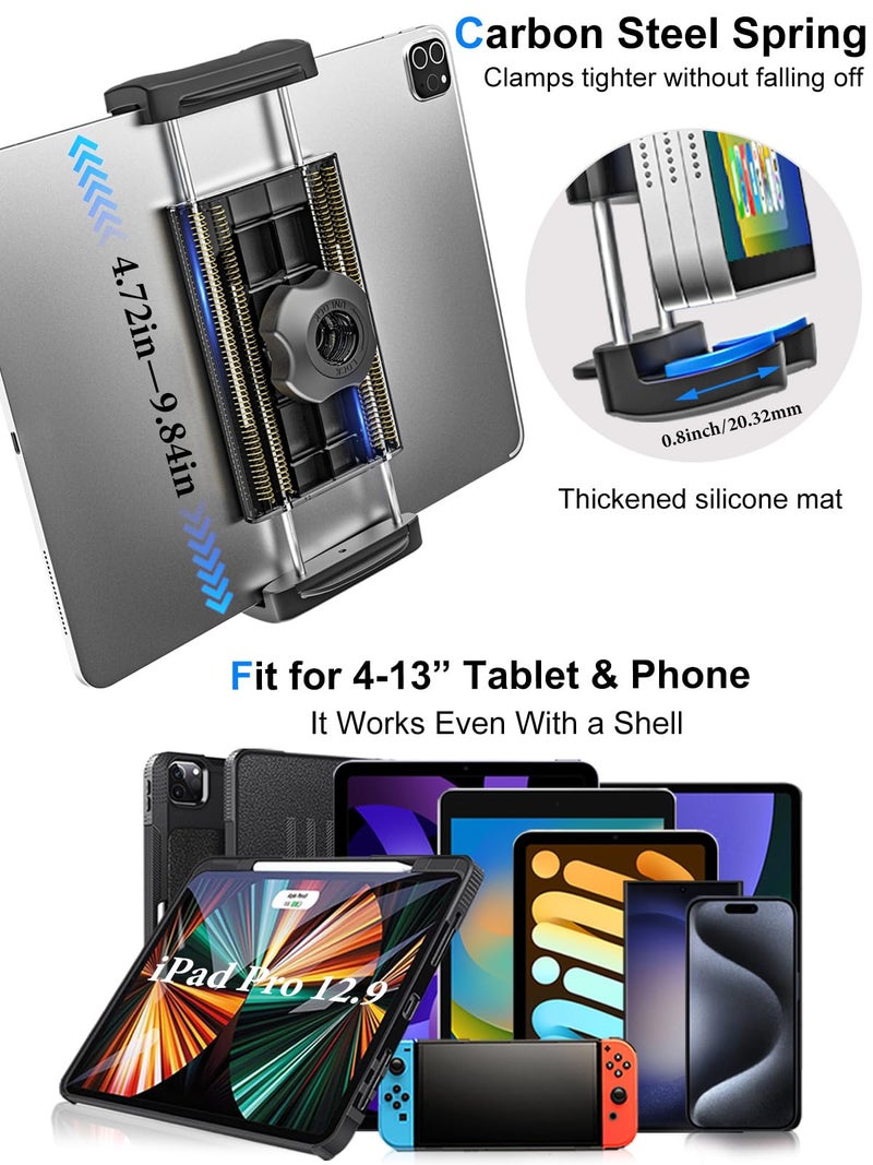 Kolasels Tablet Holder for Car or Truck Seat Rail Mount Long 19.7" Gooseneck Arm Heavy Duty Car Floor Tablet Stand for iPad Pro 12.9 Air Mini, Samsung Galaxy Tab, iPhone, More 4-13" Phones & Tablets - Image 2