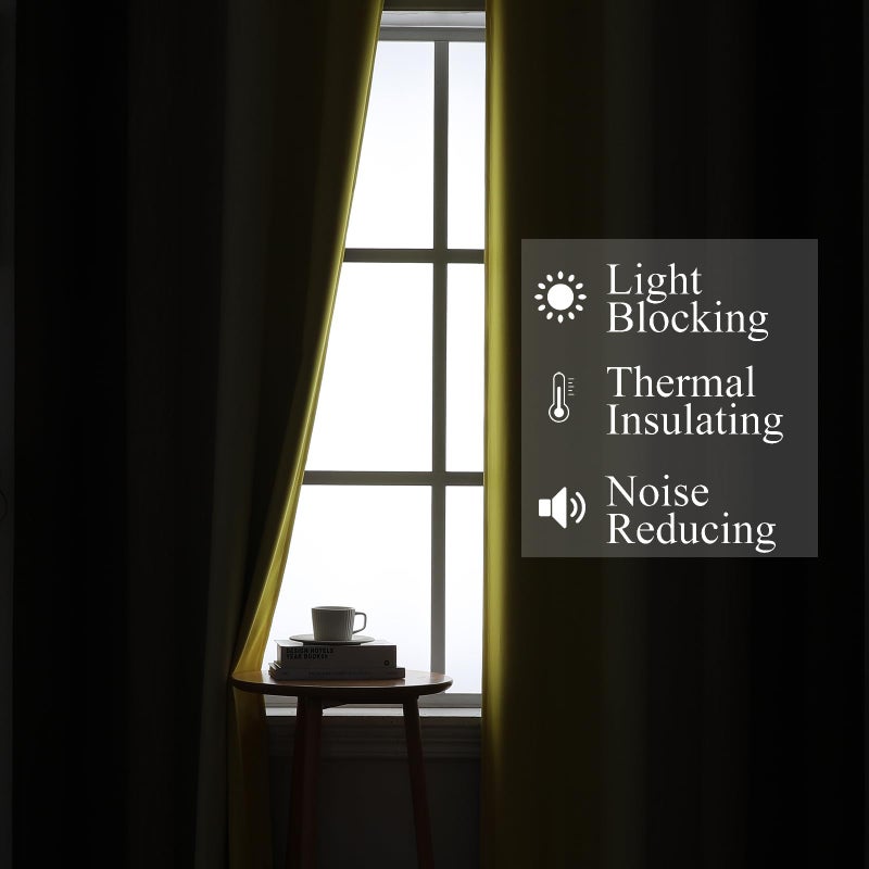 Estelar Textiler Brown and Yellow Blackout Curtains for Living Room  Full Room Darkening Grommet Ombre Curtains for Bedroom  Thermal Insulated Light Blocking Gradient Drapes  52Wx72L  2 Panels - Image 3