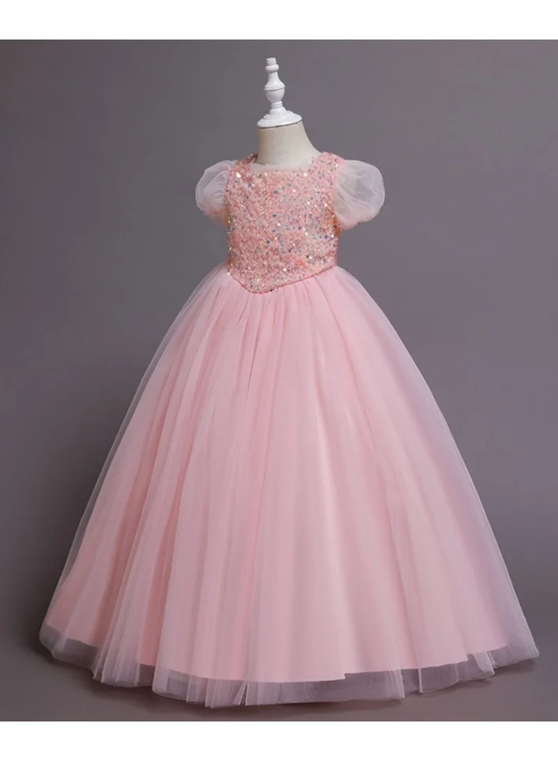 D'Daniela Ball Gown for Girls Pink with sequins