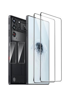 [2+2 عبوات] حماية شاشة متوافقة مع ZTE Nubia Red Magic 10 Pro/Red Magic 10 Pro+، مع حماية عدسة الكاميرا، زجاج مقوى 9H، مقاوم للبصمات والخدوش، خالي من فقاعات الهواء.