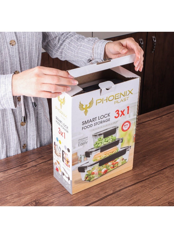 فينيكس طقم تخزين او ثلاجه 3*1 اكليرك ضد الكسر مقاس مختلفه - Image 2