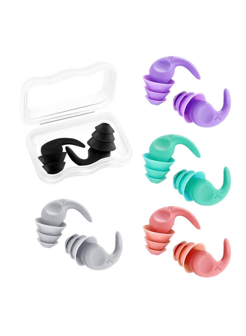 5 Pairs of Reusable Silicone Ear Plugs for Noise Cancellation - Ideal for Swimming, Concerts, Musicians, and Shooting Activities. - Image 1