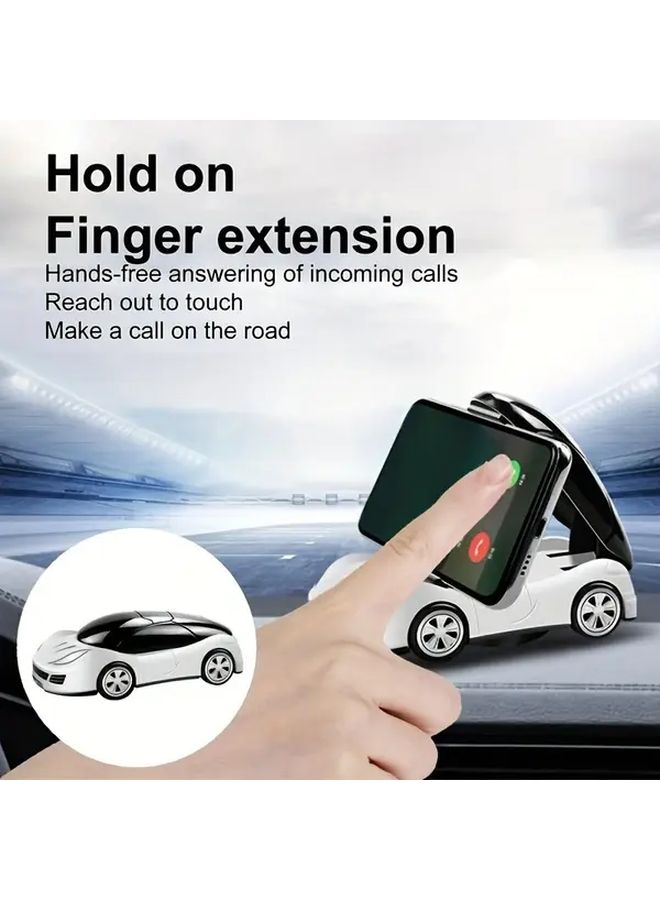 Black Car Shaped Adjustable Non Slip Dashboard Phone Holder For Hands Free Driving - Image 4