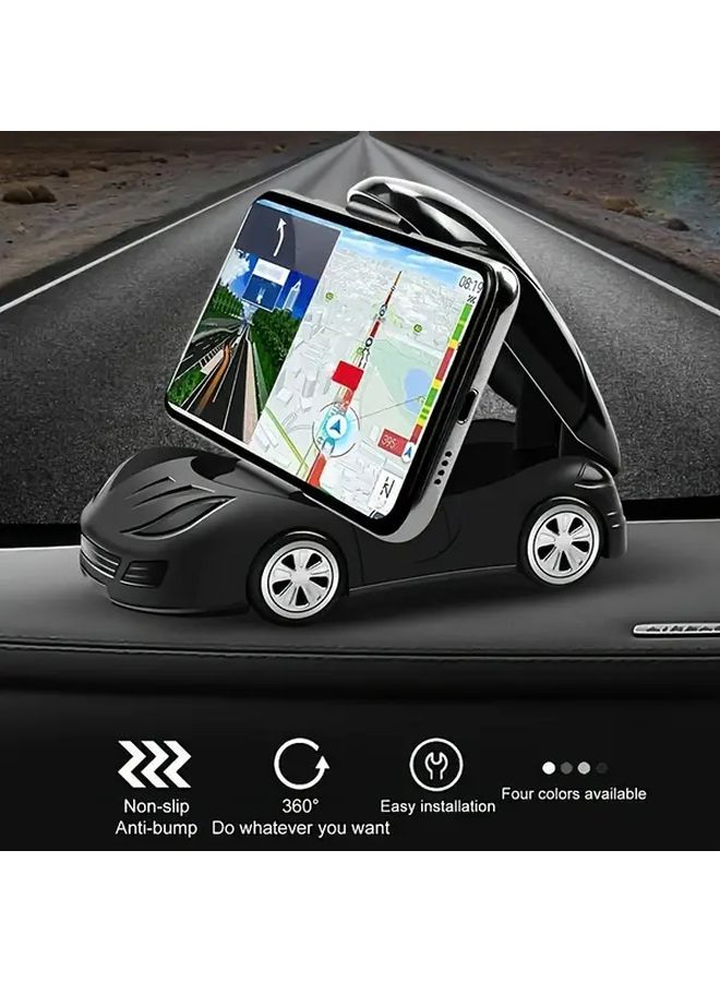 Black Car Shaped Adjustable Non Slip Dashboard Phone Holder For Hands Free Driving - Image 5