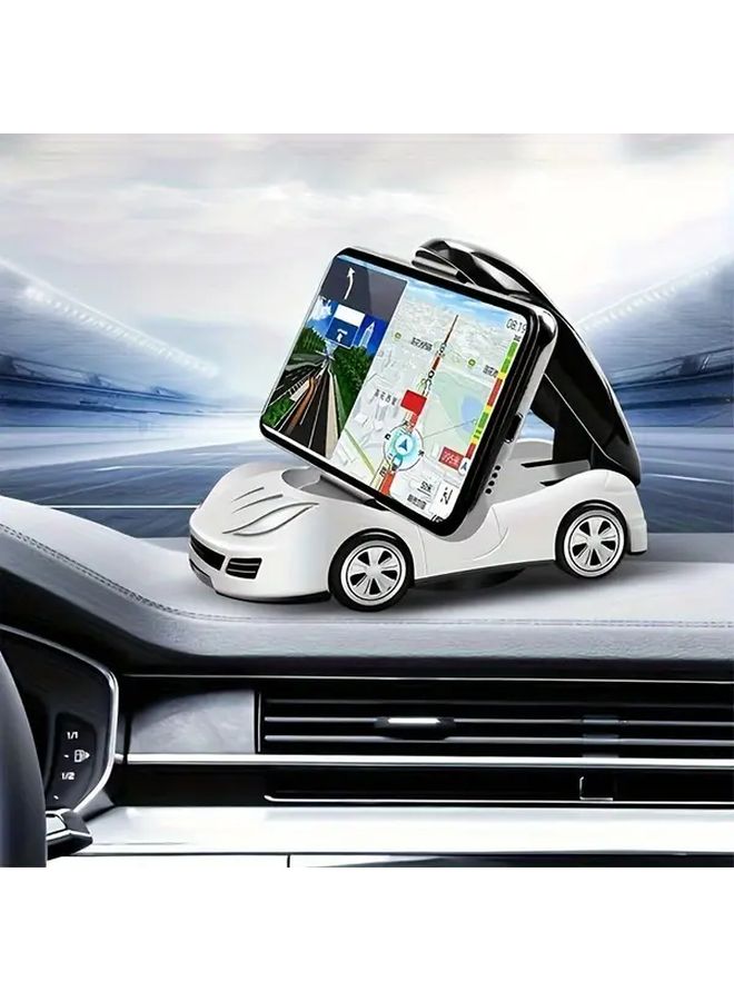 Black Car Shaped Adjustable Non Slip Dashboard Phone Holder For Hands Free Driving - Image 2
