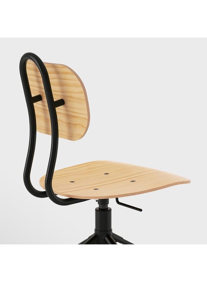 Zaboon Swivel Chair, Pine/Black - Image 5