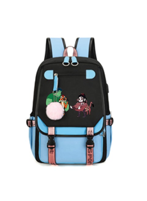 Student creative pattern backpack three-piece set 3D butterfly series men's and women's large-capacity computer backpack combination,21- Three-piece set - 4 - 163