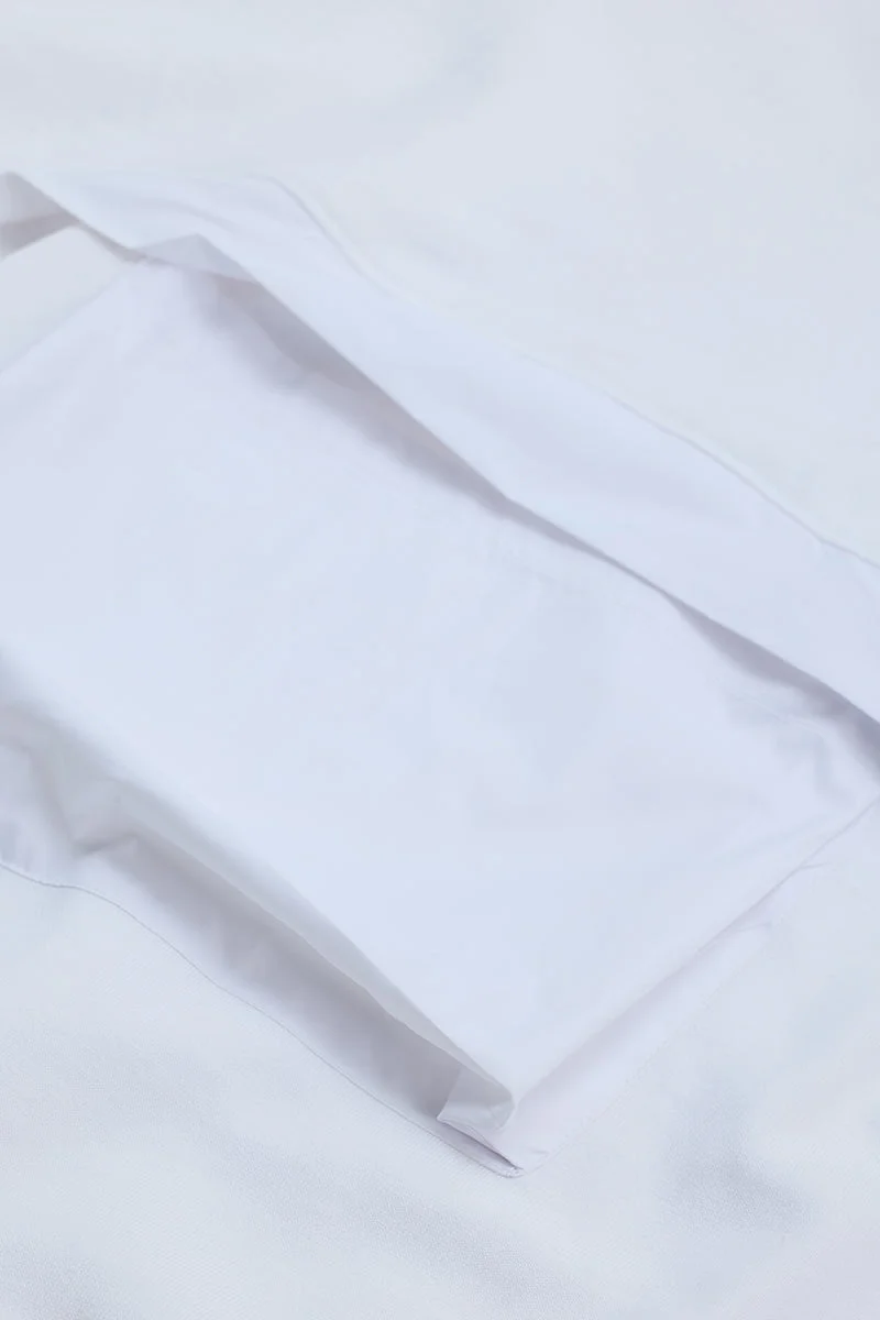 SNITCH هودي أبيض سادة بقصة مريحة