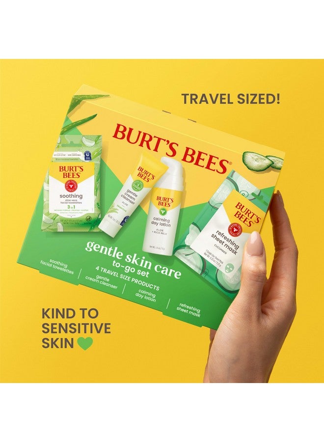 بيرتس بيز مجموعة هدايا عيد الميلاد من بيرتس بيز للعناية بالبشرة اللطيفة، تتضمن منظفًا ومناديل مبللة ولوشن وقناعًا ورقيًا، حجم صغير للعناية ببشرة الوجه للبشرة الحساسة، مجموعة هدايا واحدة من منتجات العناية بالبشرة الطبيعية - Image 3