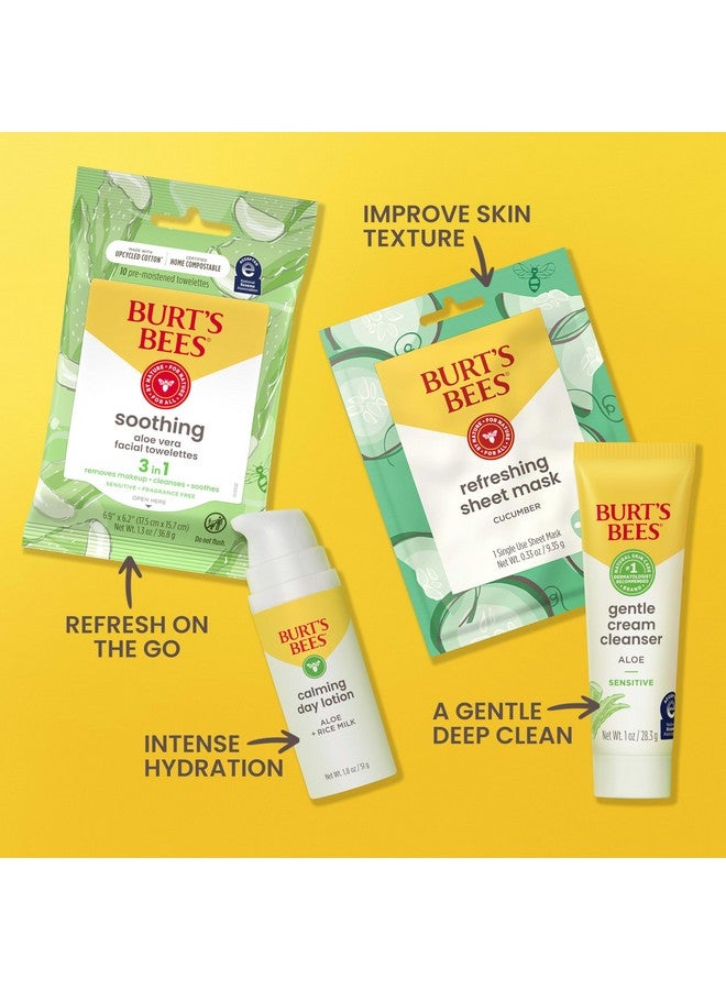 بيرتس بيز مجموعة هدايا عيد الميلاد من بيرتس بيز للعناية بالبشرة اللطيفة، تتضمن منظفًا ومناديل مبللة ولوشن وقناعًا ورقيًا، حجم صغير للعناية ببشرة الوجه للبشرة الحساسة، مجموعة هدايا واحدة من منتجات العناية بالبشرة الطبيعية - Image 4