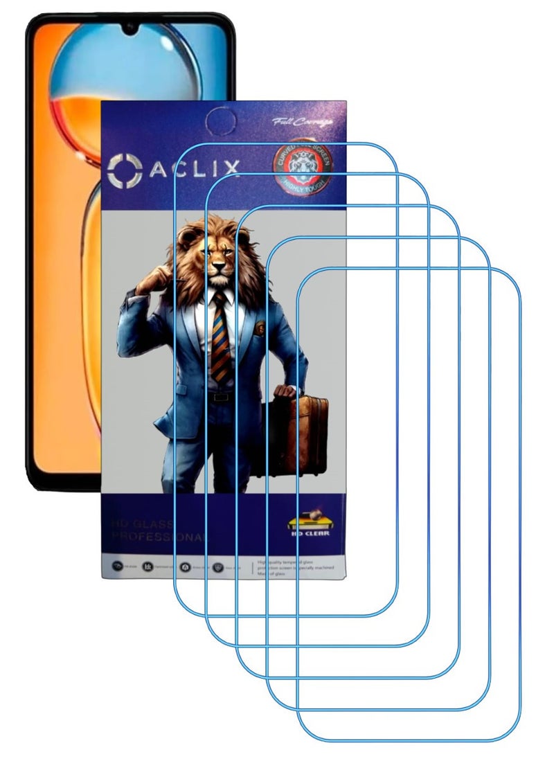 ACLIX 5 Pieces Antistatic ESD Dustproof Premium Quality High Definition Clear Tempered Glass Screen Protector Designed For Xiaomi Redmi 13C - Image 1