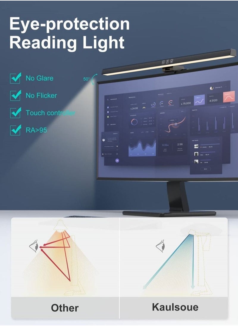 ULHYC - Computer Monitor Lamp with RGB Backlit Screen Light Strip with Stepless Dimming and Timer Function LED Desk Lamp with Touch Control and No-Glare Screen Light for Computer, Office, Gaming - Image 1