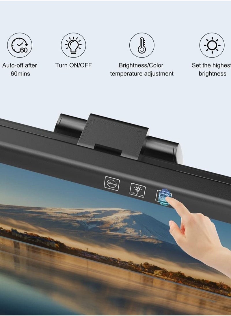 ULHYC - Computer Monitor Lamp with RGB Backlit Screen Light Strip with Stepless Dimming and Timer Function LED Desk Lamp with Touch Control and No-Glare Screen Light for Computer, Office, Gaming - Image 1