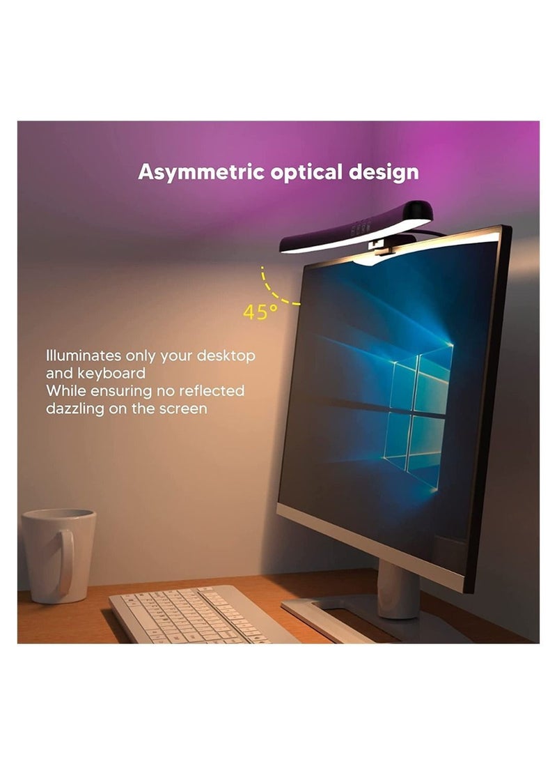 ULHYC - Computer Monitor Lamp with RGB Backlit Screen Light Strip with Stepless Dimming and Timer Function LED Desk Lamp with Touch Control and No-Glare Screen Light for Computer, Office, Gaming - Image 1