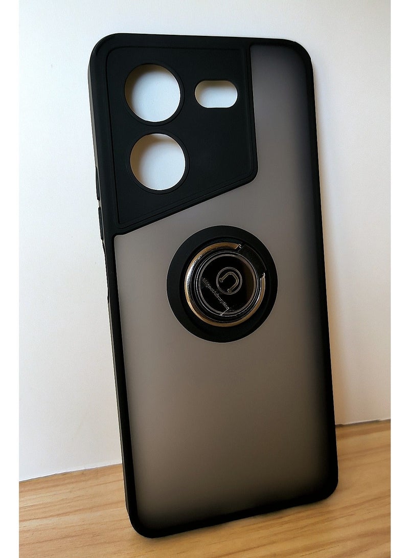 TECNO Pova 5 Pro 5G Case Cover, 360°Rotating Kickstand Ring + Support Magnetic Car Mount + Slim Thin PC&TPU Shockproof Mobile Phone Case 