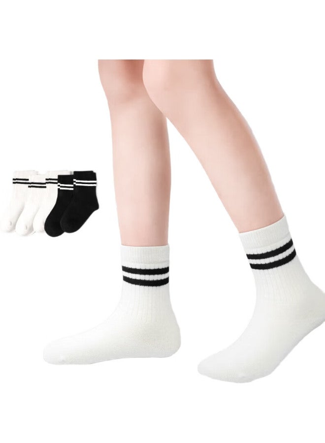 Barbie Girls' Socks, Children'S Spring And Autumn Cotton Socks, Girls' White Short Socks, Baby Boys' Student Socks, Kids' Preppy Style White Socks - Image 1