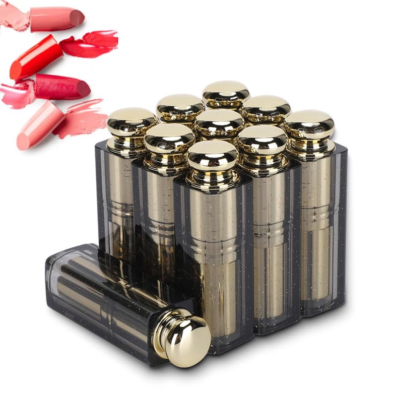 DIY Lipstick Tube, 10pcs/set Lipstick Empty Tube DIY Lip Balm Refillable Container Handmade Lip Balm Bottles Packing ABS Cosmetic Tool - Image 1